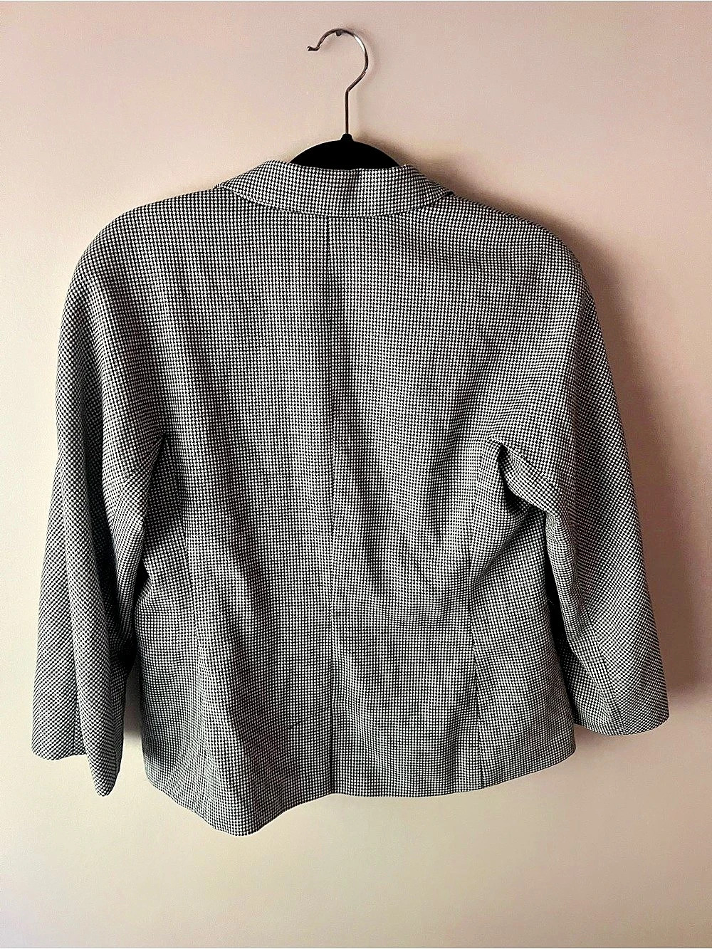 Talbots Classic Houndstooth Blazer Black & White Size 10 - Picture 2 of 5